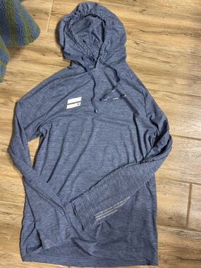 Hurley Men's Heathered Navy Zip-Up Hooded Sweater